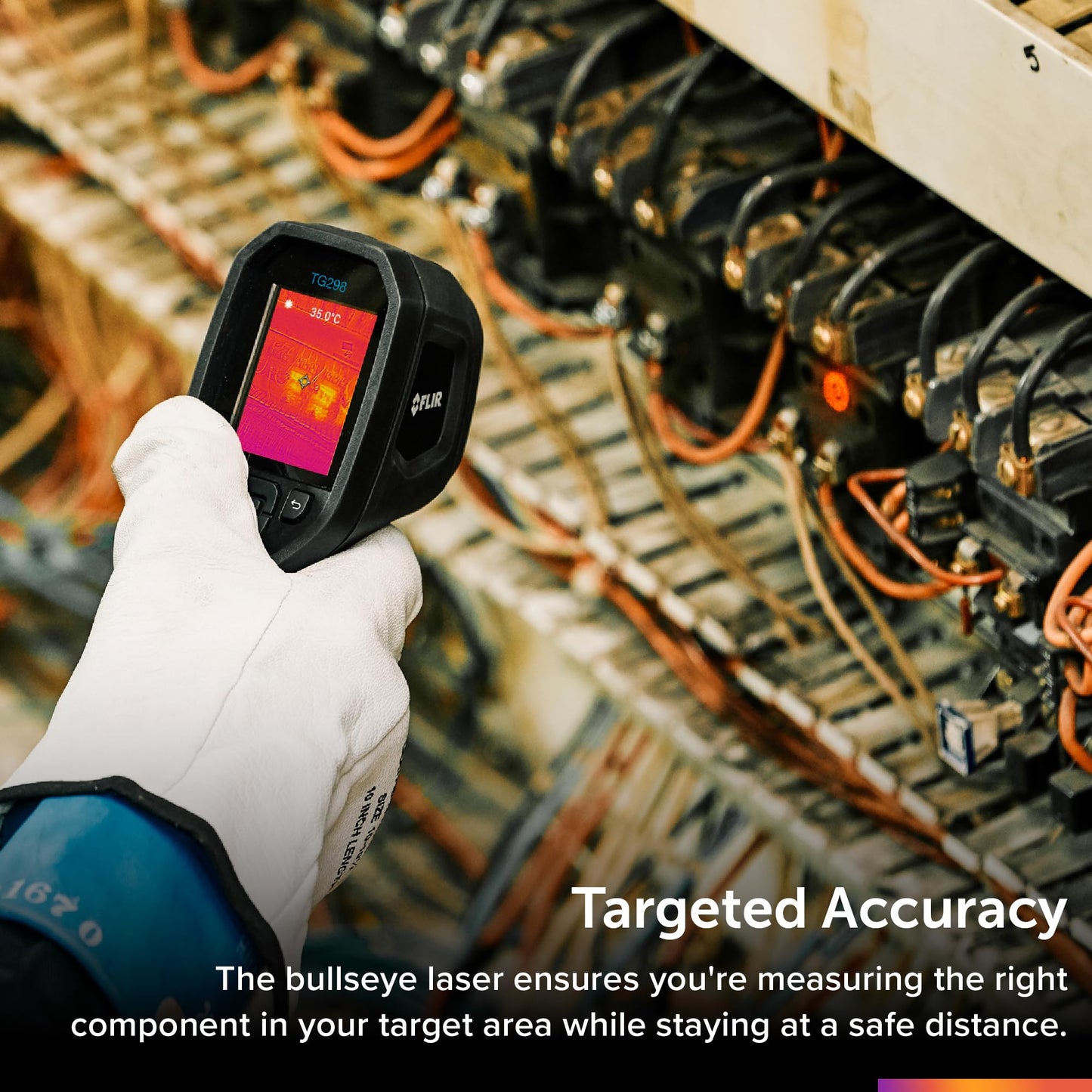 FLIR TG298 Thermal Imaging Camera with High Temperature Spot IR Super Resolution 320x240 (160x120 Native IR) and Bullseye Laser: Industrial Infrared Spot Camera for High-Temp Applications