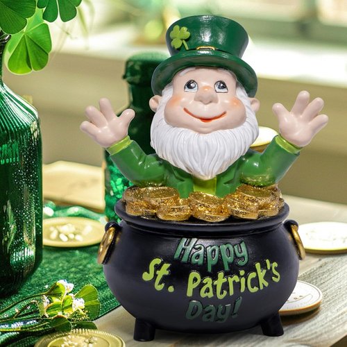 Hodao St. Patrick's Day Gnome Decoration - Handmade Irish Elf Figurine | Luck & Green Decor for Home