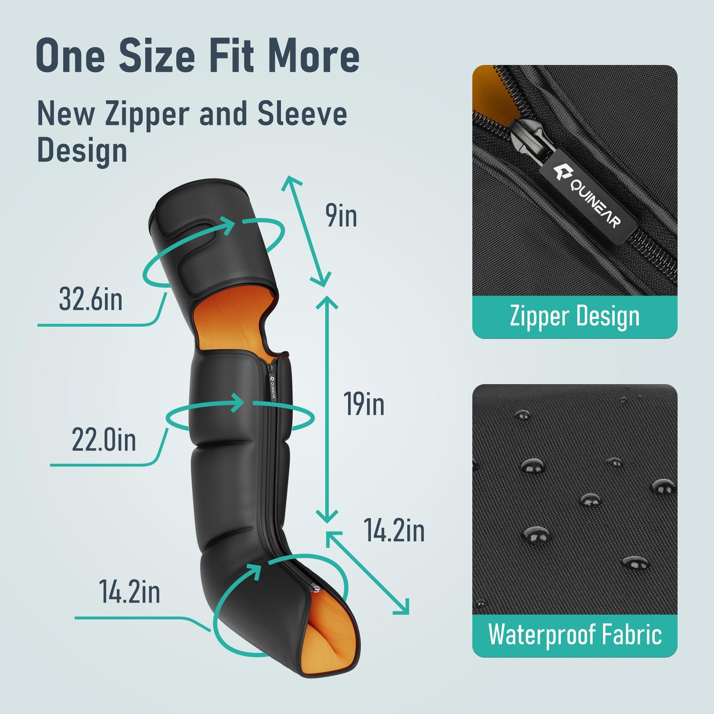 QUINEAR Leg Massager, 3-in-1 Foot Calf & Thigh Massager with Heat and Compression Therapy, Leg Massage Boots for Pain Relief, FSA-HSA Eligible