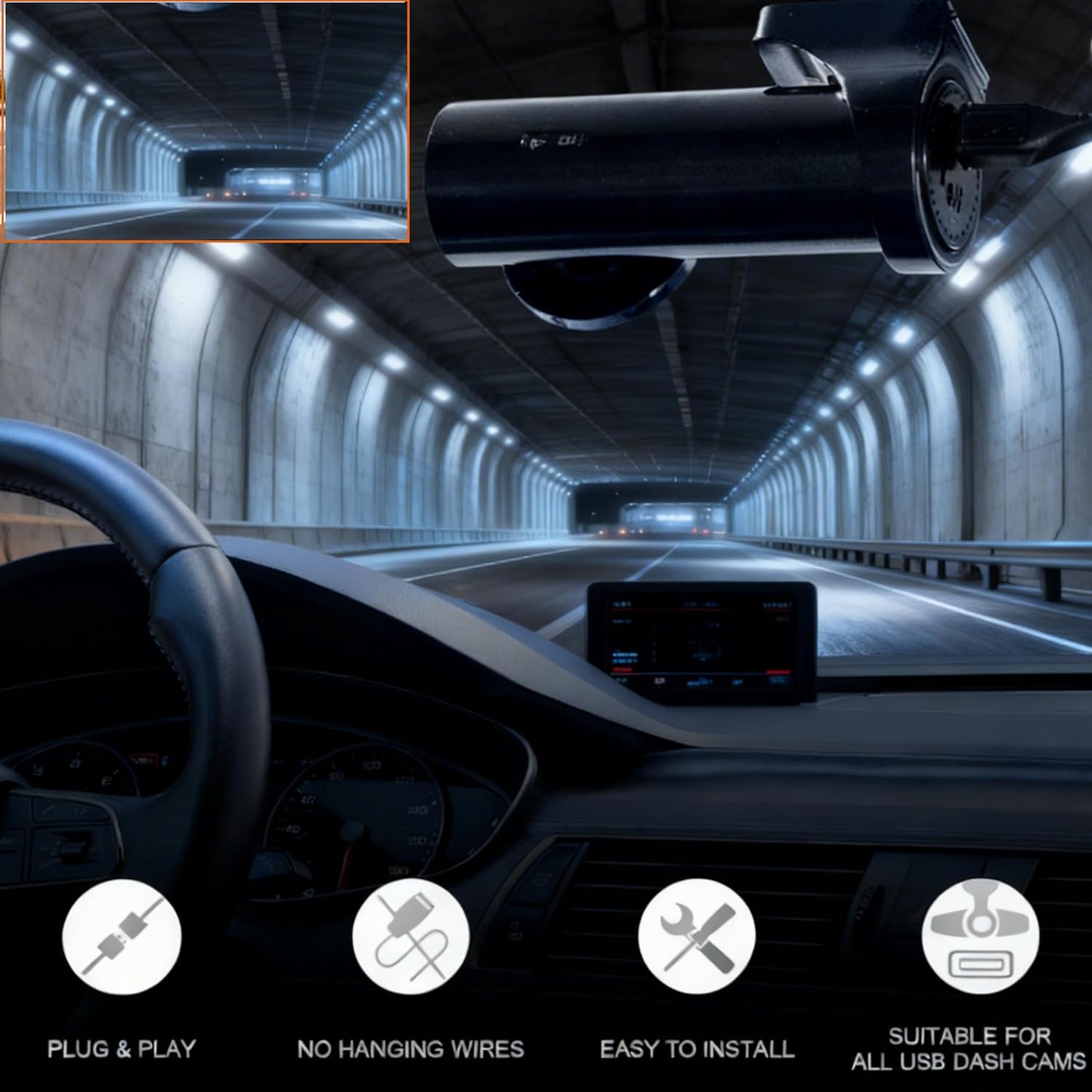 Rkakneecs (7-pin Dashcam Power Adapter Type B), Compatible with Select Nissan, Mitsubishi, Toyota, & More. Connects