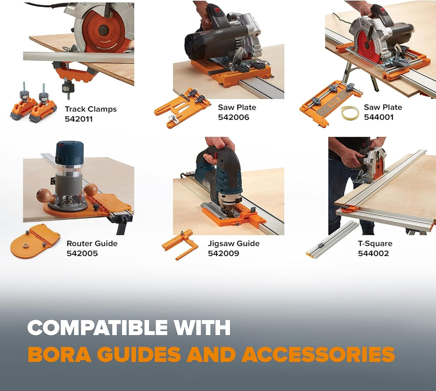 BORA NGX Clamp Edge Saw Guide - 100 Inch Aluminum Circular Saw Track for Precision Straight Cuts