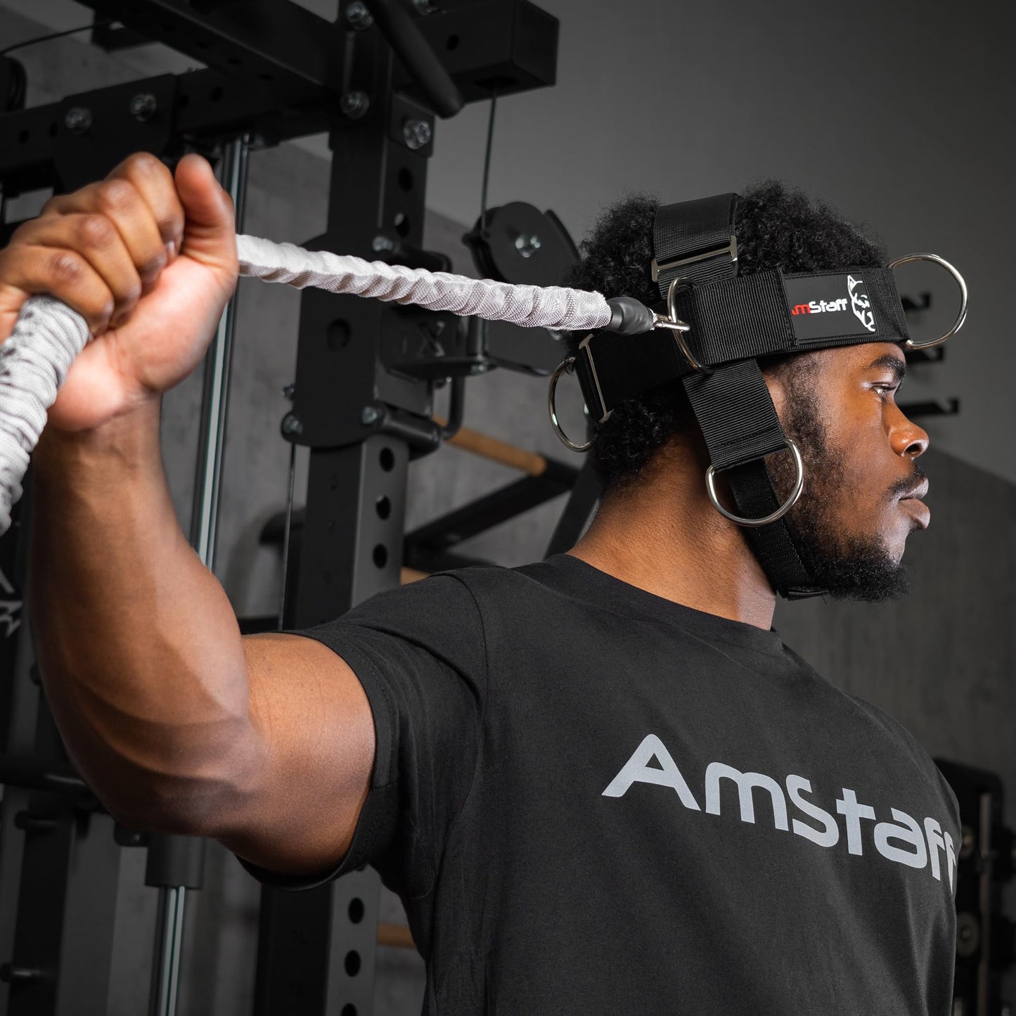 AmStaff Fitness Neck Harness for Weight Lifting – Adjustable Head & Chin Strap for Neck Strength, Muscle Building, Workout Training & Injury Recovery Support