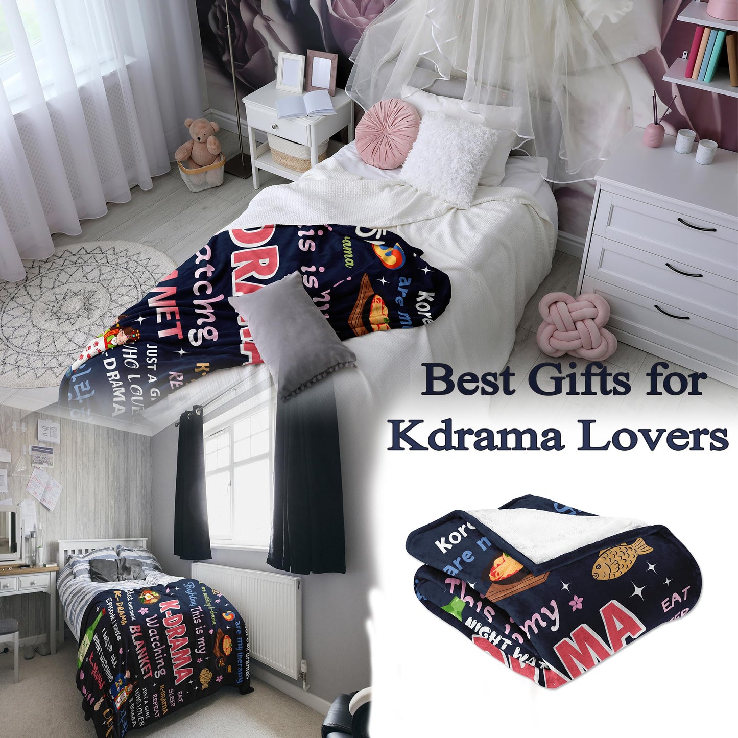 Ryubein Korean Drama Gifts, K-Drama, Kdrama Merch, Korean Drama Gifts for Women Teen Girls, K Drama Gifts for Women Men, Korean Gifts, K Pop Gifts, Birthday Christmas Kdrama Blanket 50"X60"