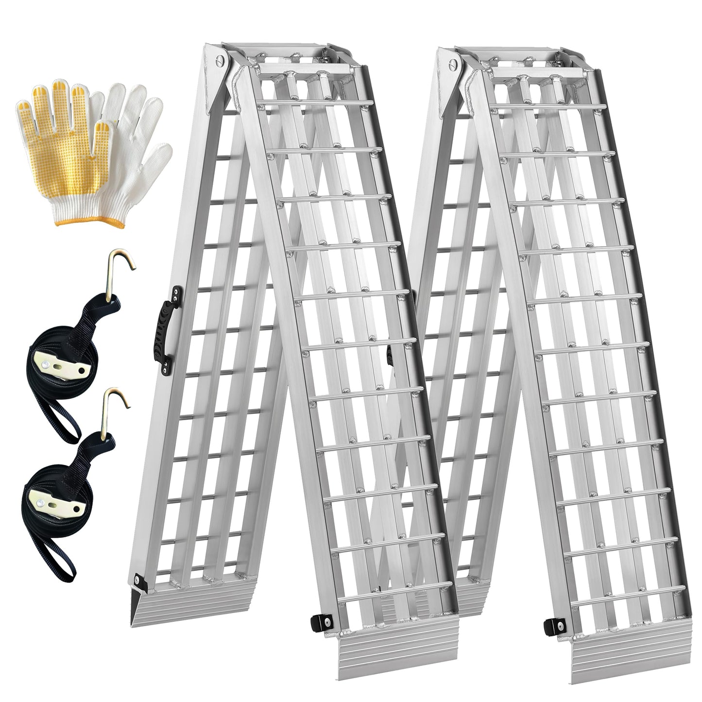 TaiH Leo Truck Ramps 3000LBS Capacity - 2 Pcs 7.5ft Heavy Duty Loading Ramp, Folded Loading Ramps for Motorcycles, Dirt Bikes, UTVs, ATVs, Golf Cart, Garden Tractors, Aluminum Ramps with Handle