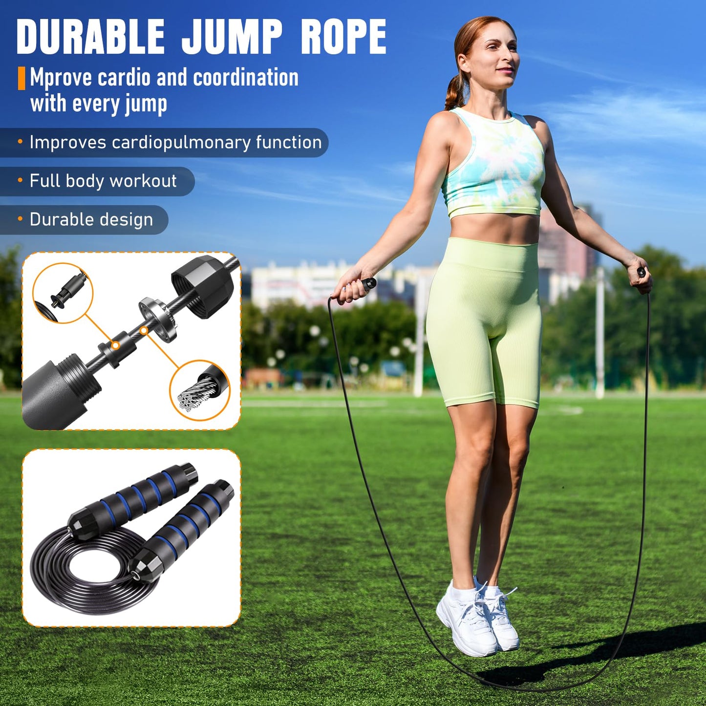 MUROZA Agility Ladder, Football Training Equipment Set, 20ft Speed Ladder, 12 Soccer Cones, 4 Hurdles, Jump Rope, Running Parachute, Soccer Football Basketball Training Equipment Accessories