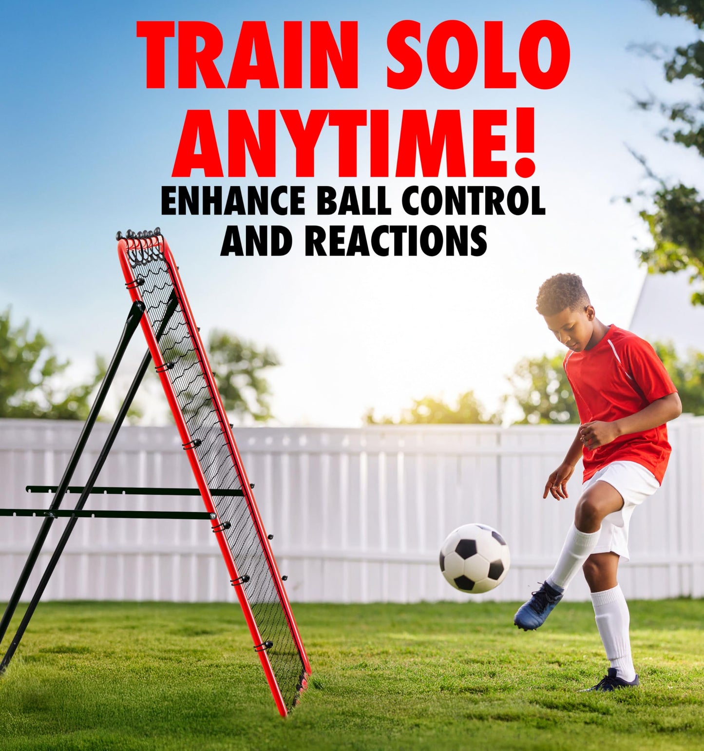 Soccer Rebounder Rebound Net, Kick-Back | Football Training Gifts, Aids & Equipment for Kids Teens & All Ages, Perfect Storage