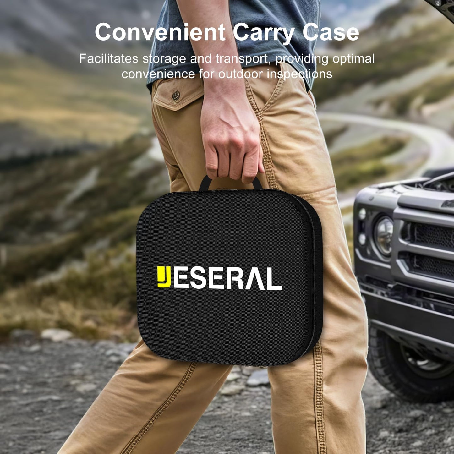 360°Articulating Borescope Camera - JESERAL 5" HD 1080P Inspection Camera Screen with 6 Light, Endoscope with 6.2mm IP67 Waterproof Probe, 3X Zoom 4-Way Borescope Engine with 1M Flexible Cable