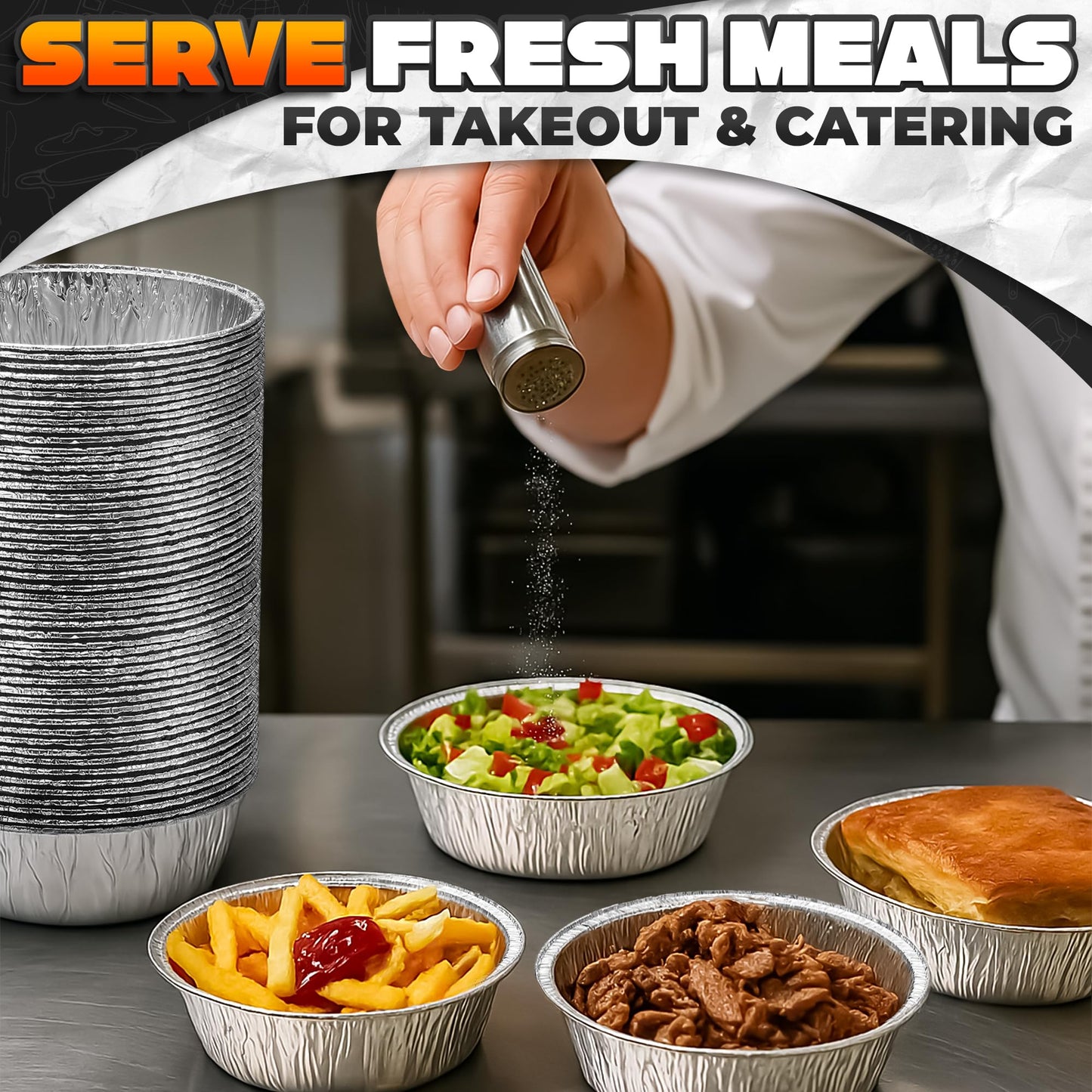Round Foil Cake Pans – 50 Pack 6" Reusable Aluminum Baking Pans | Stackable, Grease-Resistant for Mothers Day Holiday Baking, Tarts, Cheesecakes, Freezer & Storage Use | Great as Gift for Bakers & Mom