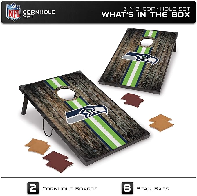 Wild Sports NFL 2' x 3' MDF Deluxe Cornhole Set - with Corners and Aprons