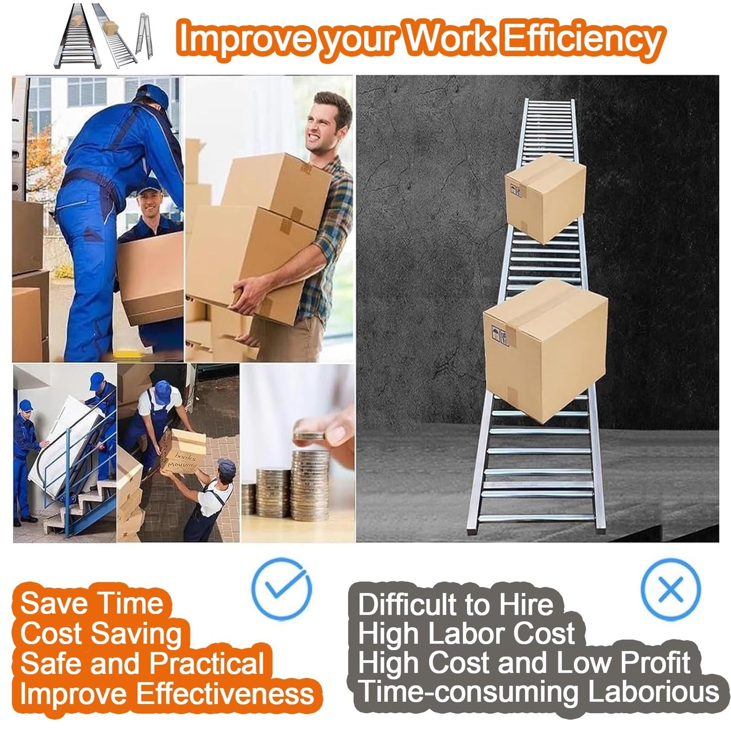 Adjustable Heavy Duty Gravity Conveyor Roller for Warehouse Unloading, 3.3 to 33ft Length, 12in Width, Height Adjustable Stand for Efficient Material Handling
