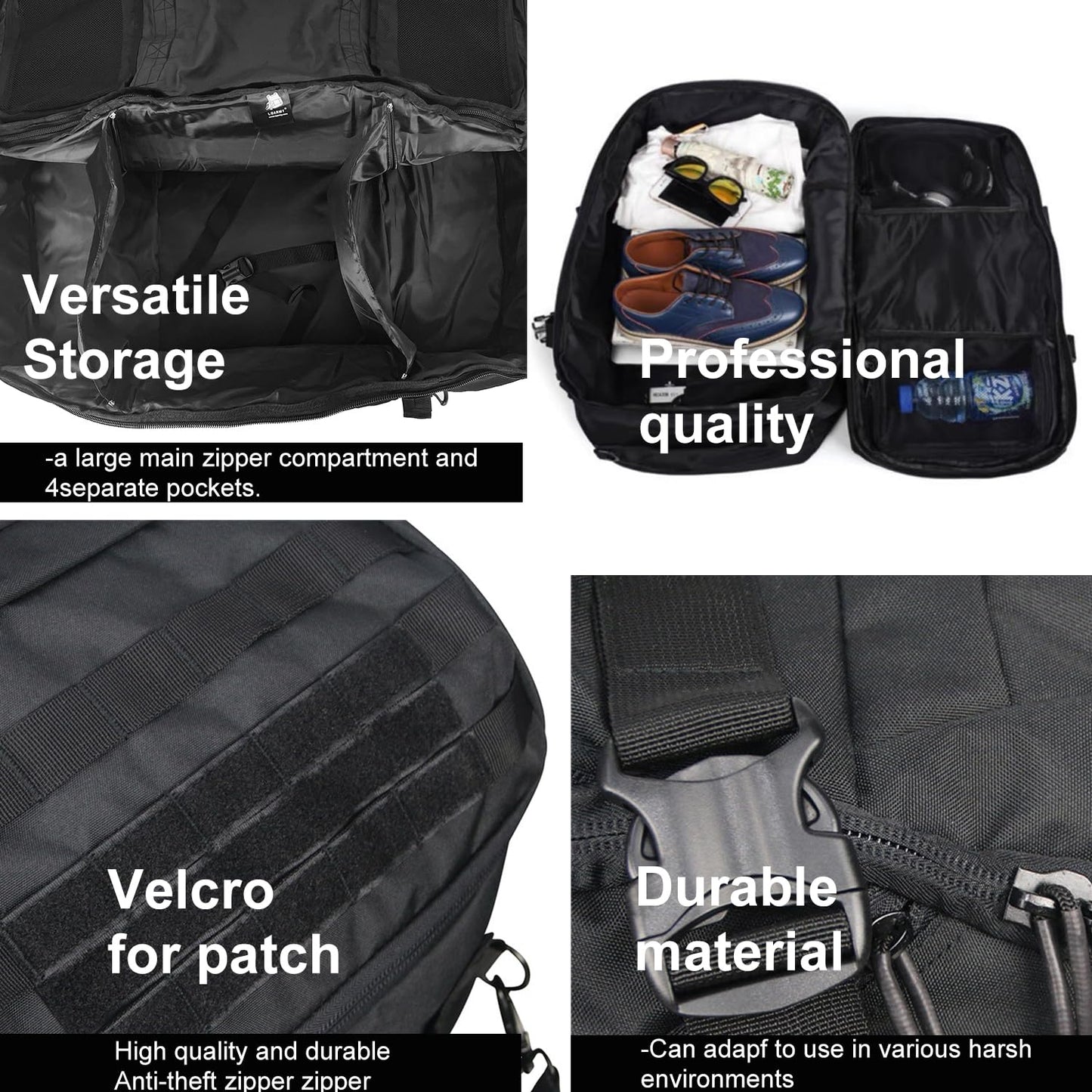 3 In 1 Tactical 30L Military Backpack Travel Duffle Bag for Weekender Gym Workout Deployment