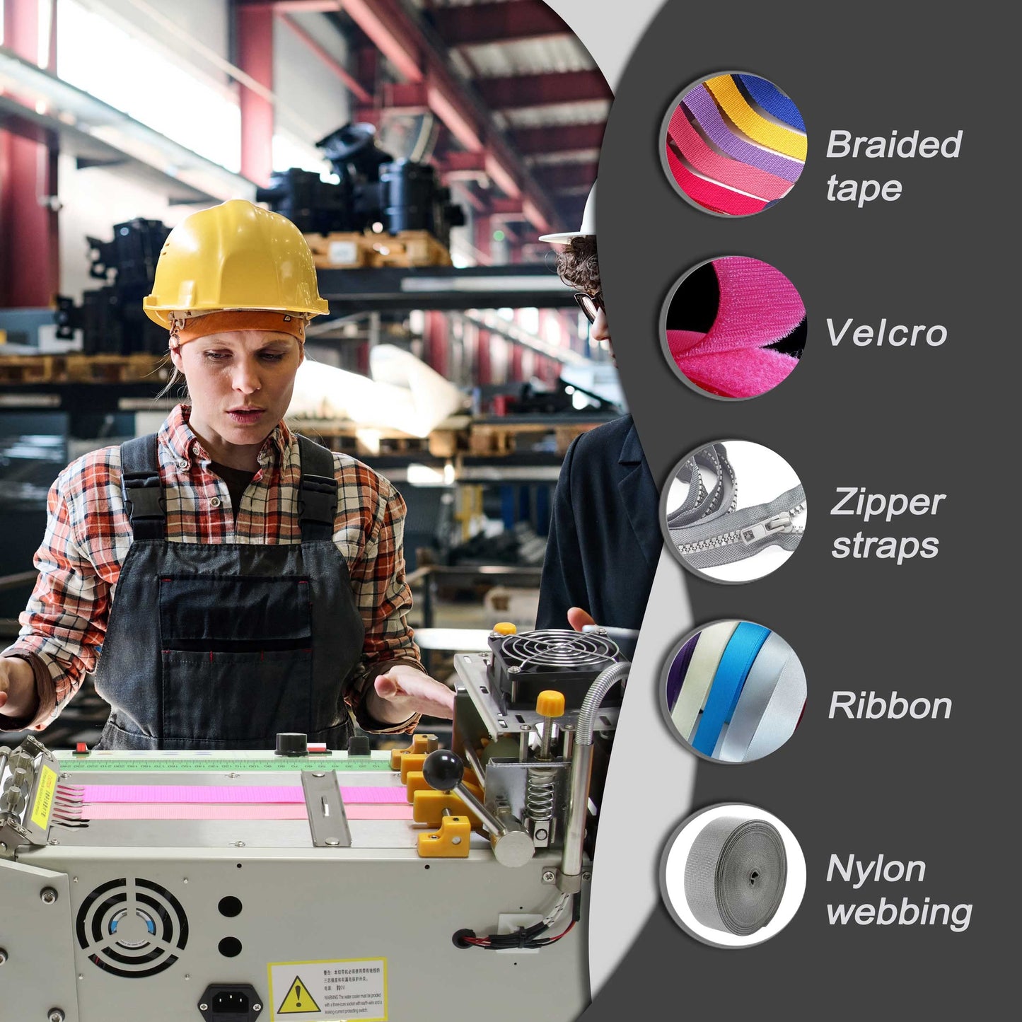 Webbing Cutter, Automatic Hot and Cold Braided Tape Cutting Machine for Ribbon Elastic Band Webbing Zipper Tape