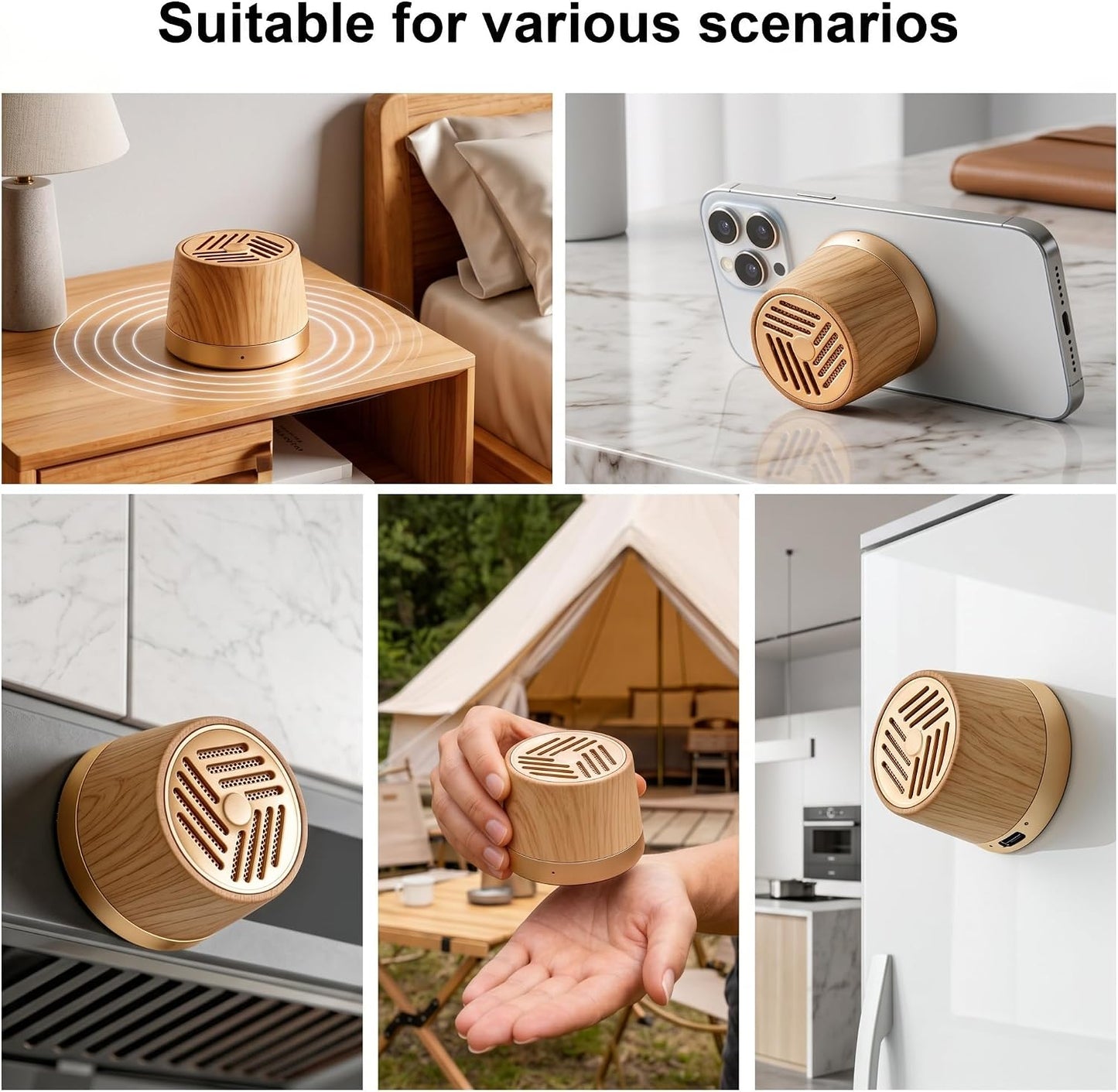 Topadorn 15W Magnetic Bluetooth Speaker with Wireless Charger & Phone Stand, Portable HD Sound Speaker