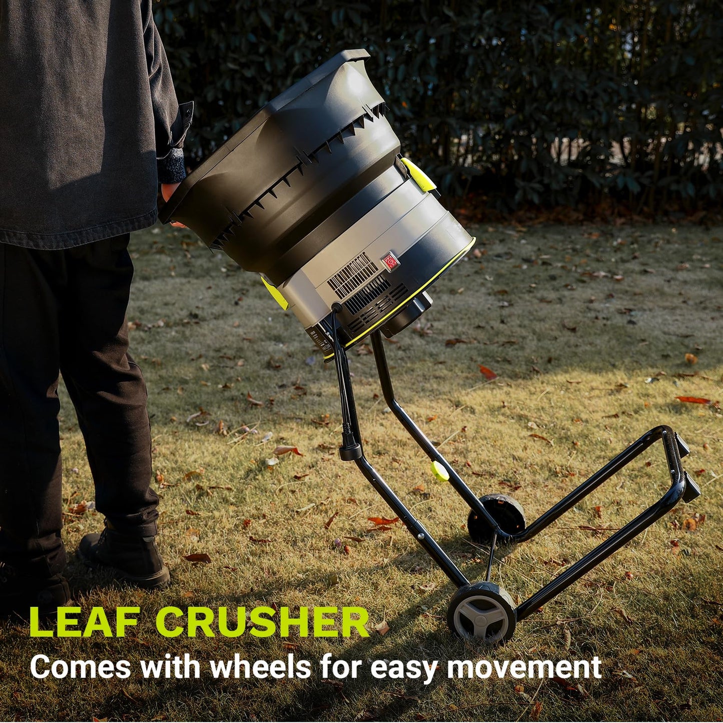 Electric Leaf Mulcher/Shredder: DEKOPRO 15-Amp 8200RPM Motor for 17:1 Reduction Ratio, Adjustable Control Dia with Leaf Scoops Spade, Collection Bag & 20 Cutting Lines