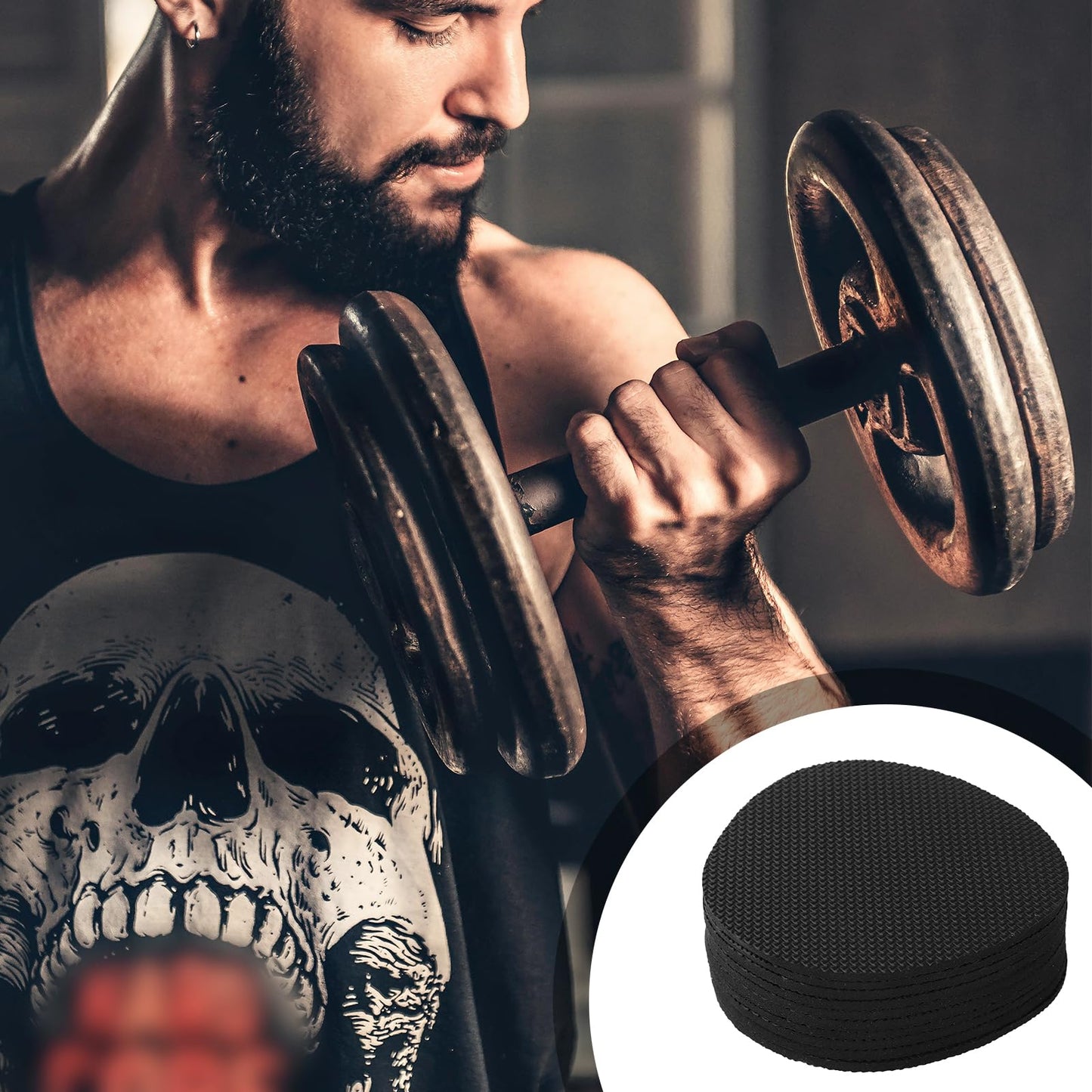 Gosknor 10pcs Gym Grip Pads for Weightlifting, Rubber Gymnastics Bar Hand Grips for Weight Lifting Versa Grips, RAlternative Workout Power Pull Up Gloves for Women Men No Sweaty Hands