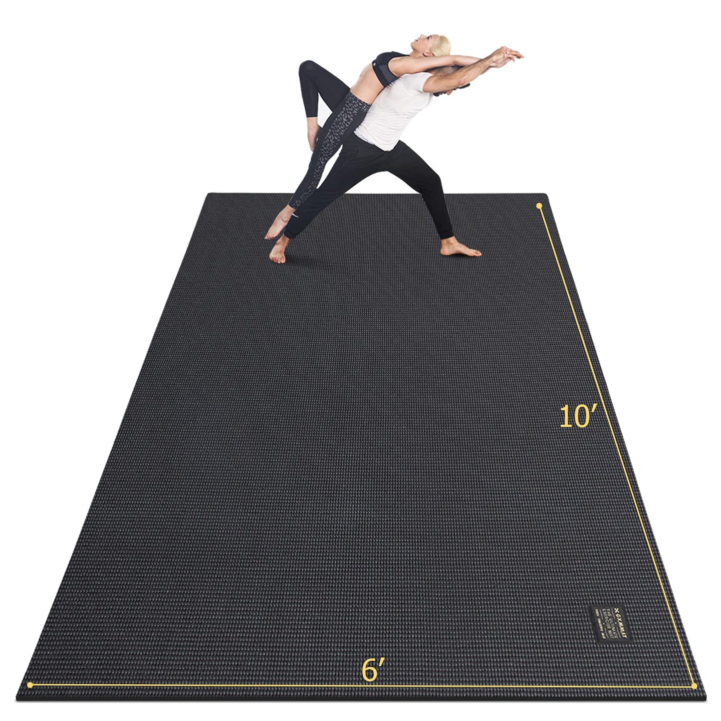 GXMMAT Large Yoga Mat 12'x6'/10'x6'/6'x8'(7mm), Extra Thick Workout Mats for Home Gym Flooring, Ultra Comfortable Non-Slip Quick Resilient Barefoot Wide Exercise Mat for Pilates, Stretching,Meditation