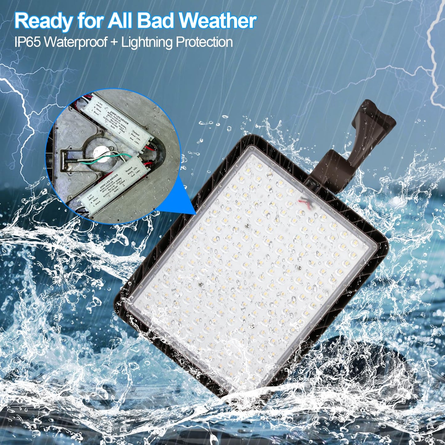 ledmo 480W LED Parking Lot Light, Dusk to Dawn Outdoor Commercial Area Lighting, IP65 Exterior 5000K 72000LM Super Bright Security Flood Light Heavy Duty 2 Pack