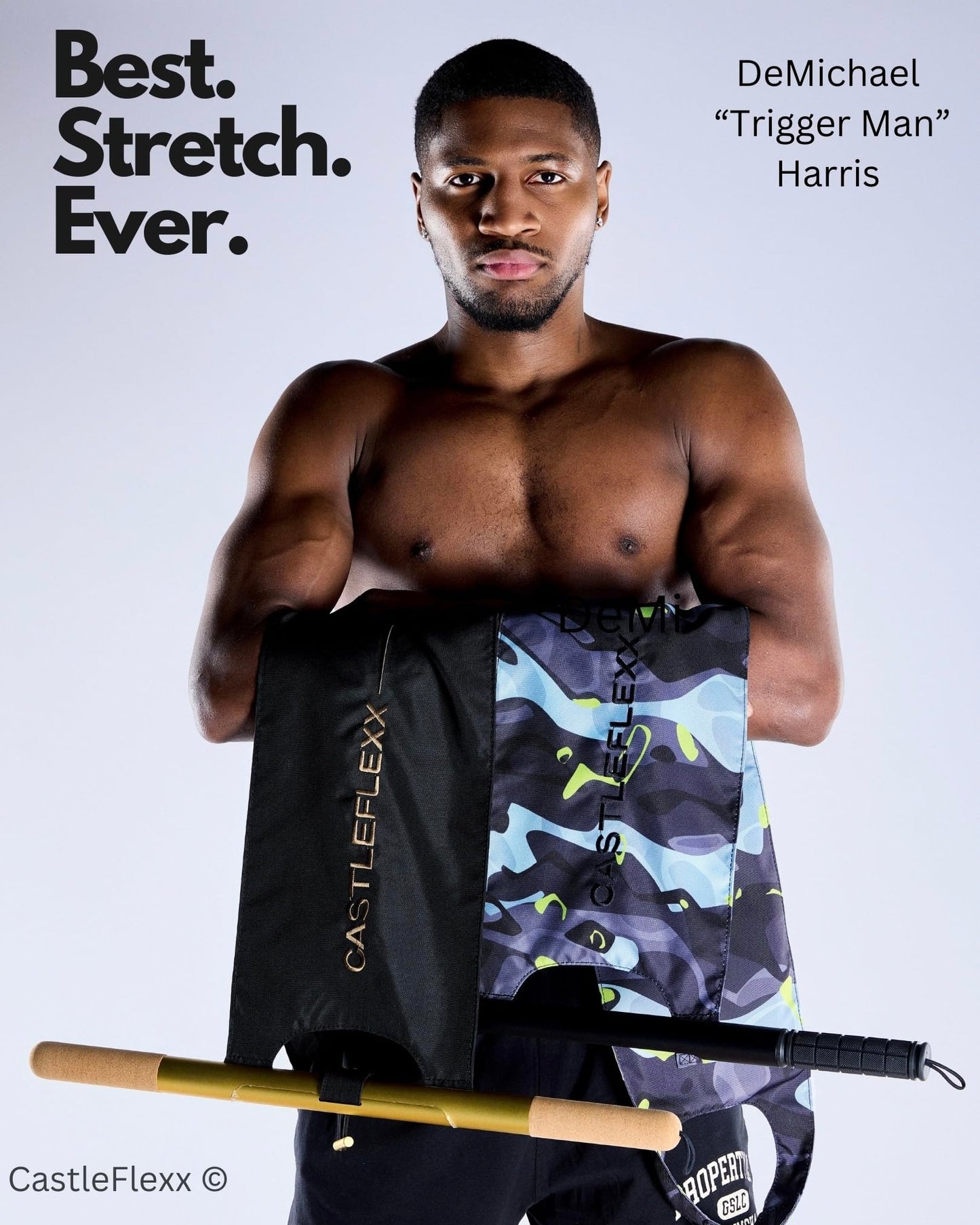 CastleFlexx Mobility and Full Body Strengthening Device | Non-Elastic Stretch Strap with Natural Premium Cork Handles for Stretching, Exercise, Physical Therapy, and Yoga