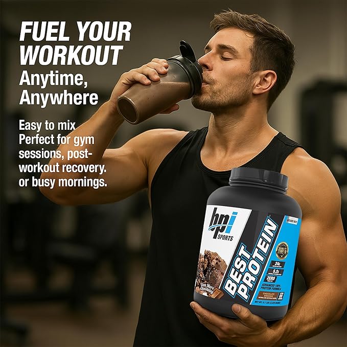 BPI Sports Best Protein ??100% Whey Protein Powder ??Muscle Growth, Recovery, Meal Replacement ??No Fillers, Gluten Free ??Best Protein Powder for Men & Women | Chocolate Brownie ??5.1 Pounds