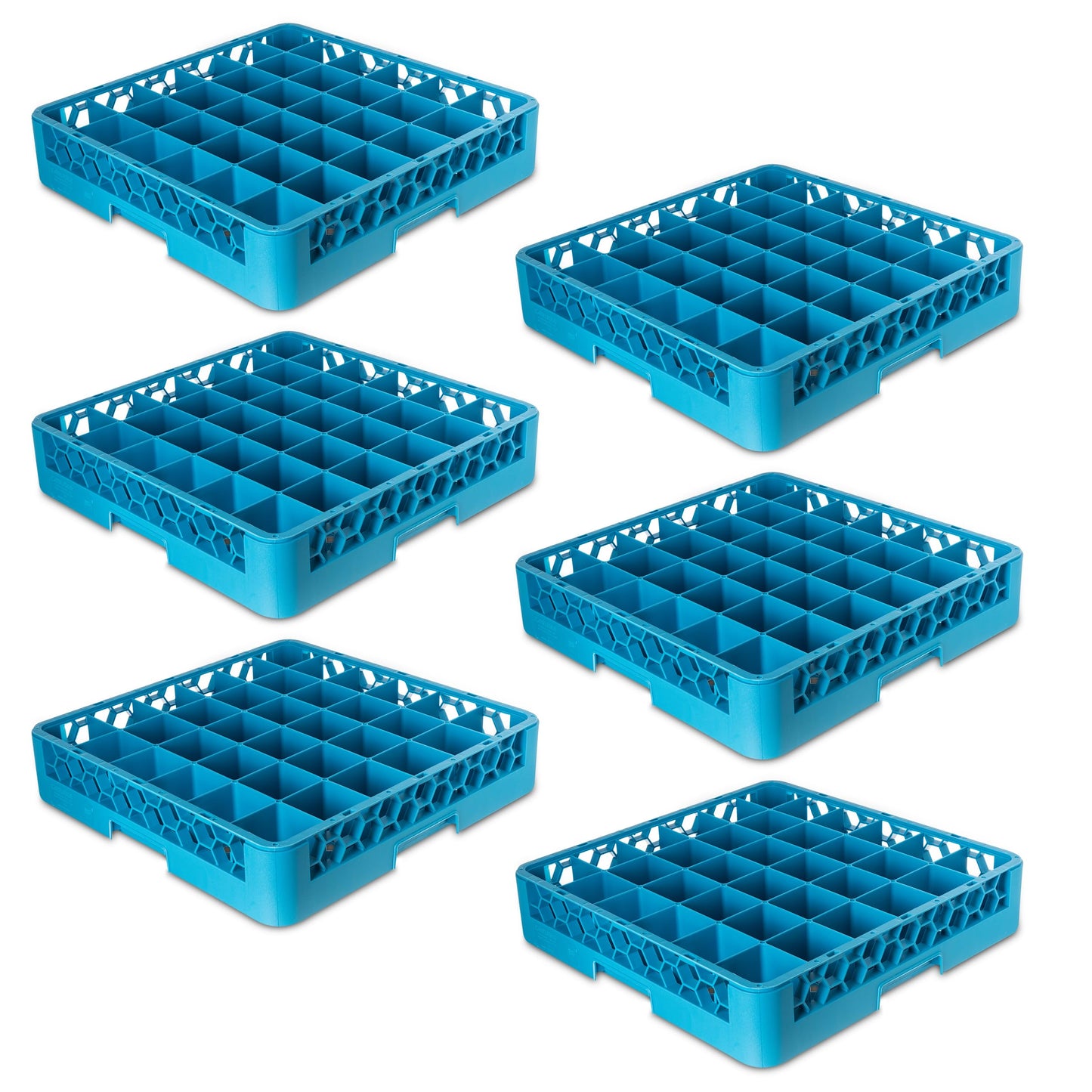 Carlisle FoodService Products RG3614 OptiClean 36 Compartment Glass Rack, 2.94" Compartments, Blue (Pack of 6)