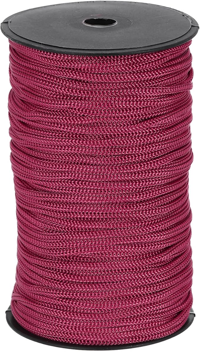MECCANIXITY 3/16 Inch Polypropylene Rope Braided Ropes, 328ft Nylon Rope Hollow Utility Cord for Clothesline, Camping, Hiking, Outdoor, Brick Red