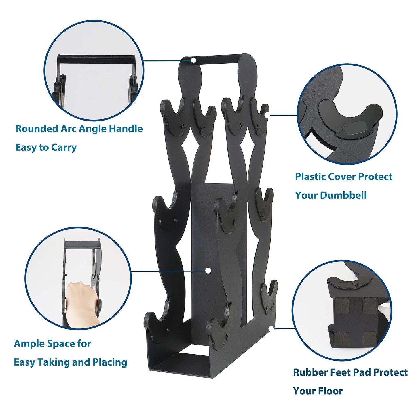 Dumbbell Storage Rack Weight Organizer Rack Only for Home Gym Weight Rack No need Assembly (3-Tier)