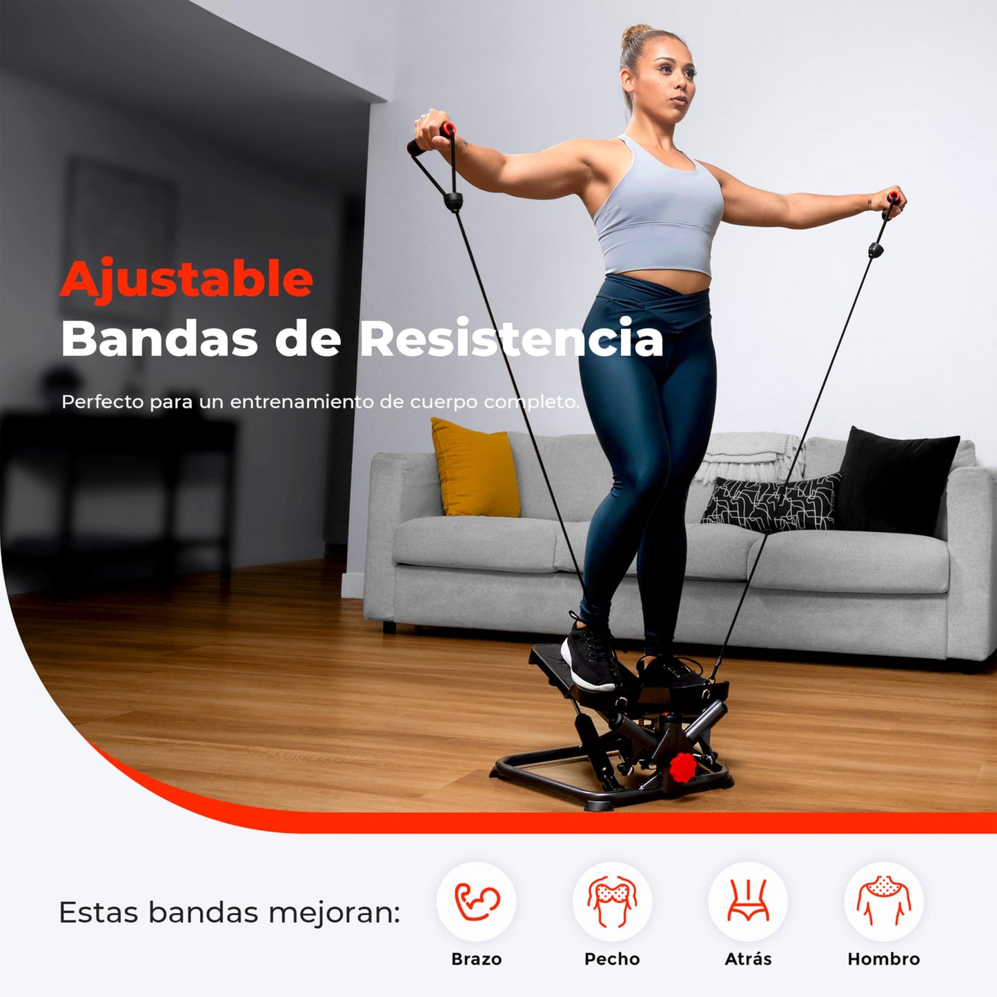 Sunny Health & Fitness Advanced Twist Stepper Machine Workout Cardio Mini Stair Master Climber Thigh Space Twist Stepper Resistance Band w Optional Free SunnyFit App Enhanced Bluetooth Connectivity