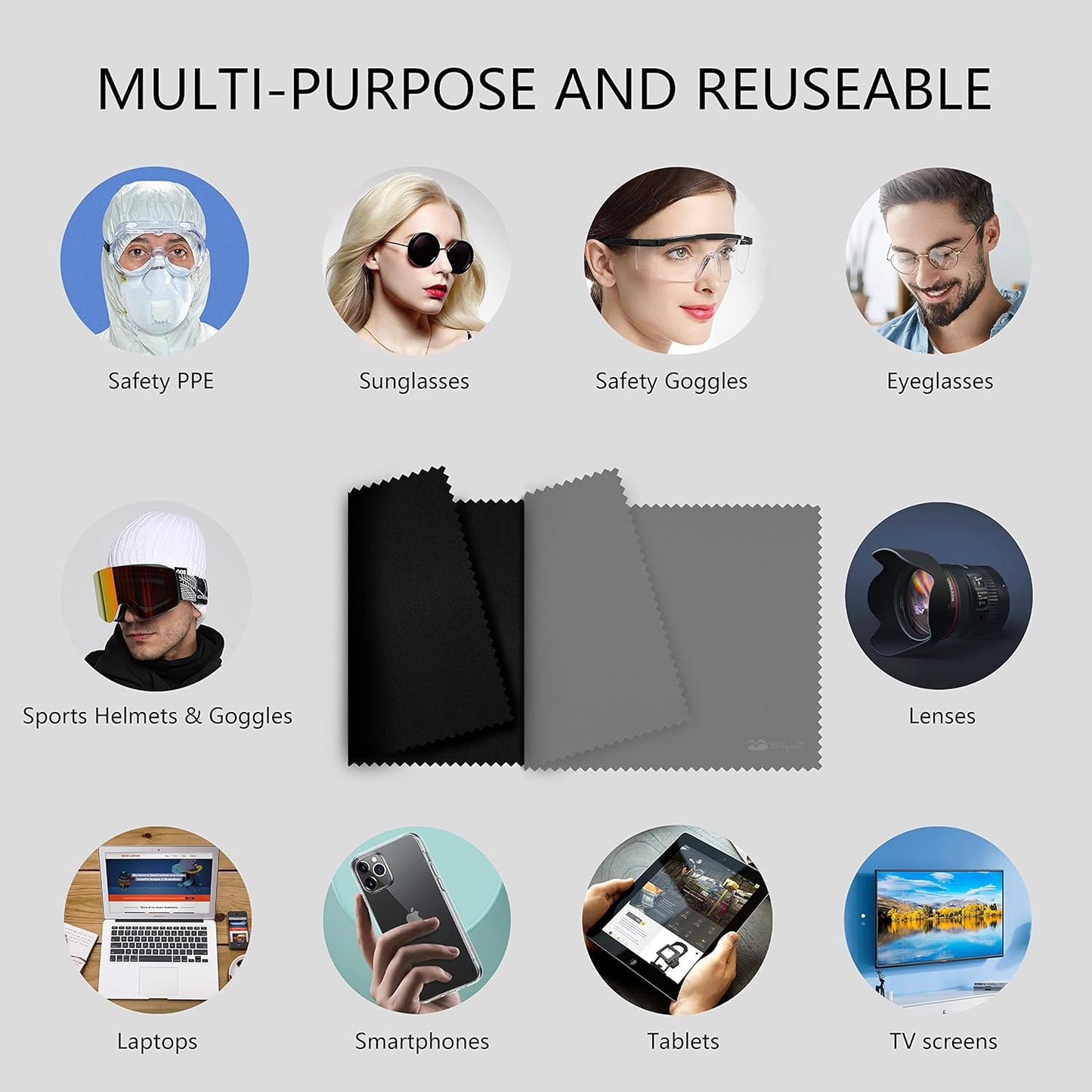 Bilymate 6 Pack Microfiber Cleaning Cloth - Lint Free, Ultra Absorbent for Electronics/Glasses/Cars, Reusable, and no