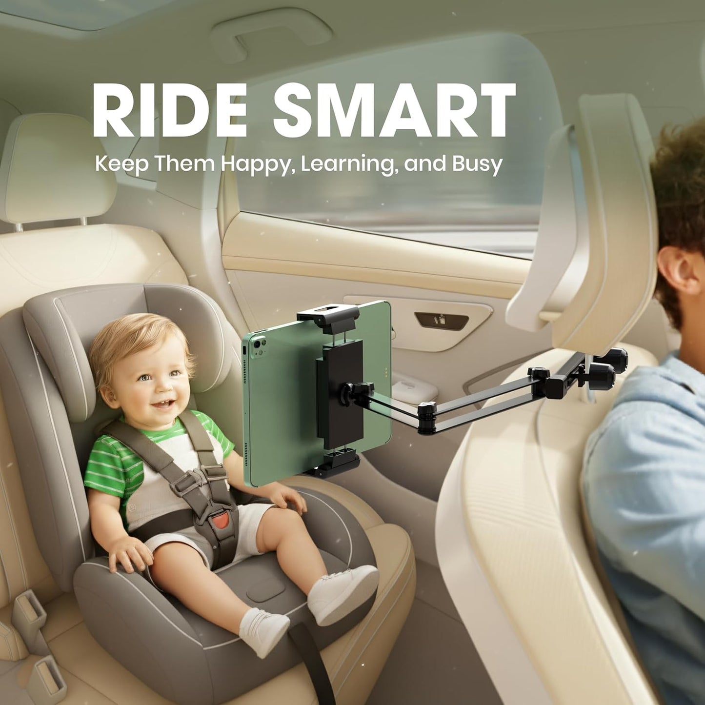ZIRKA 360 619 Car Headrest Tablet and Phone Holder Adjustable Back Seat Mount for iPad, iPhone, Samsung Heavy Duty
