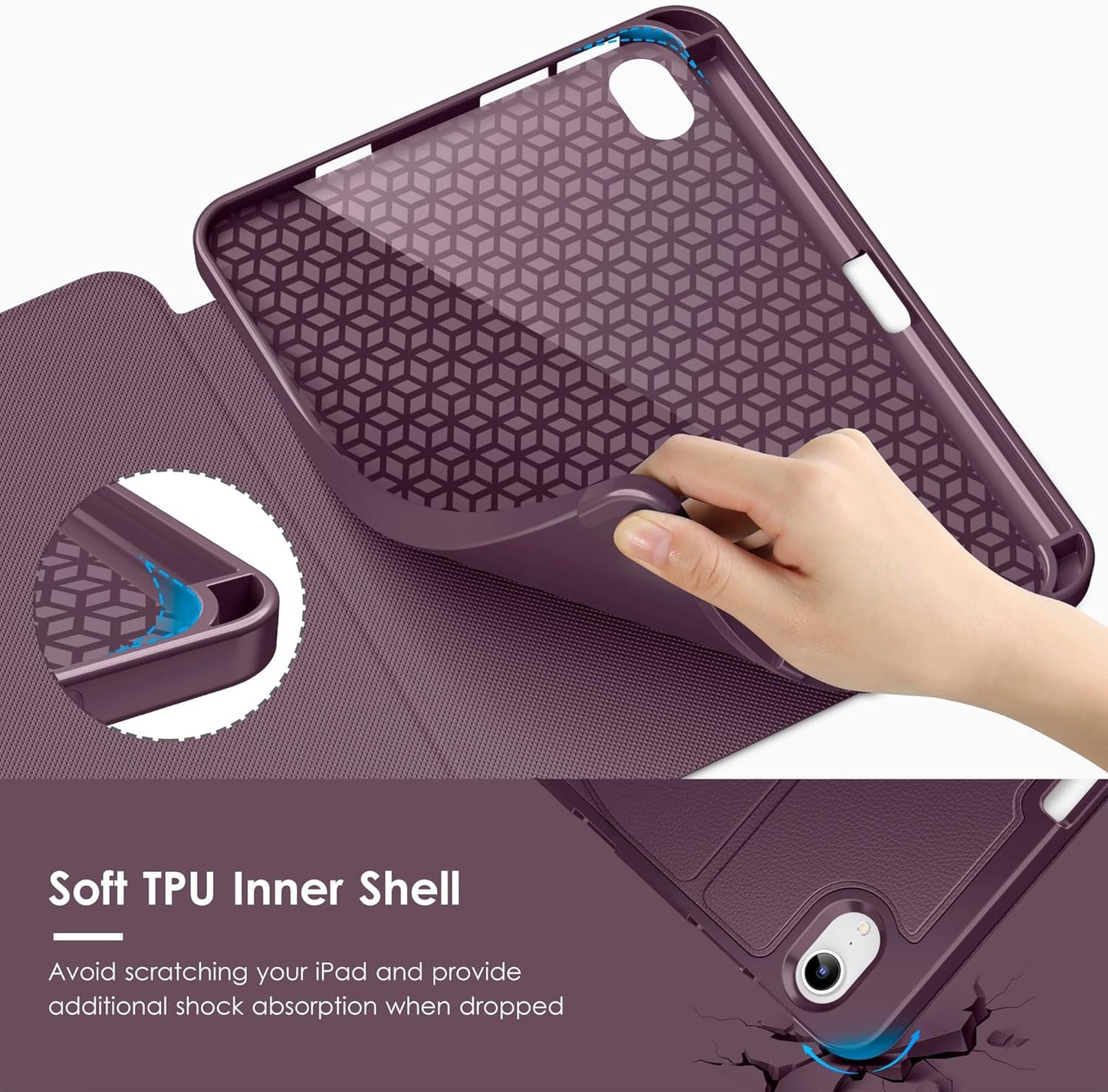 VIKESI 7 (A17 6,Multiple Case for iPad mini Pro) and iPad mini Angles Magnetic Stand Cover,Shockproof Soft Back,Pencil