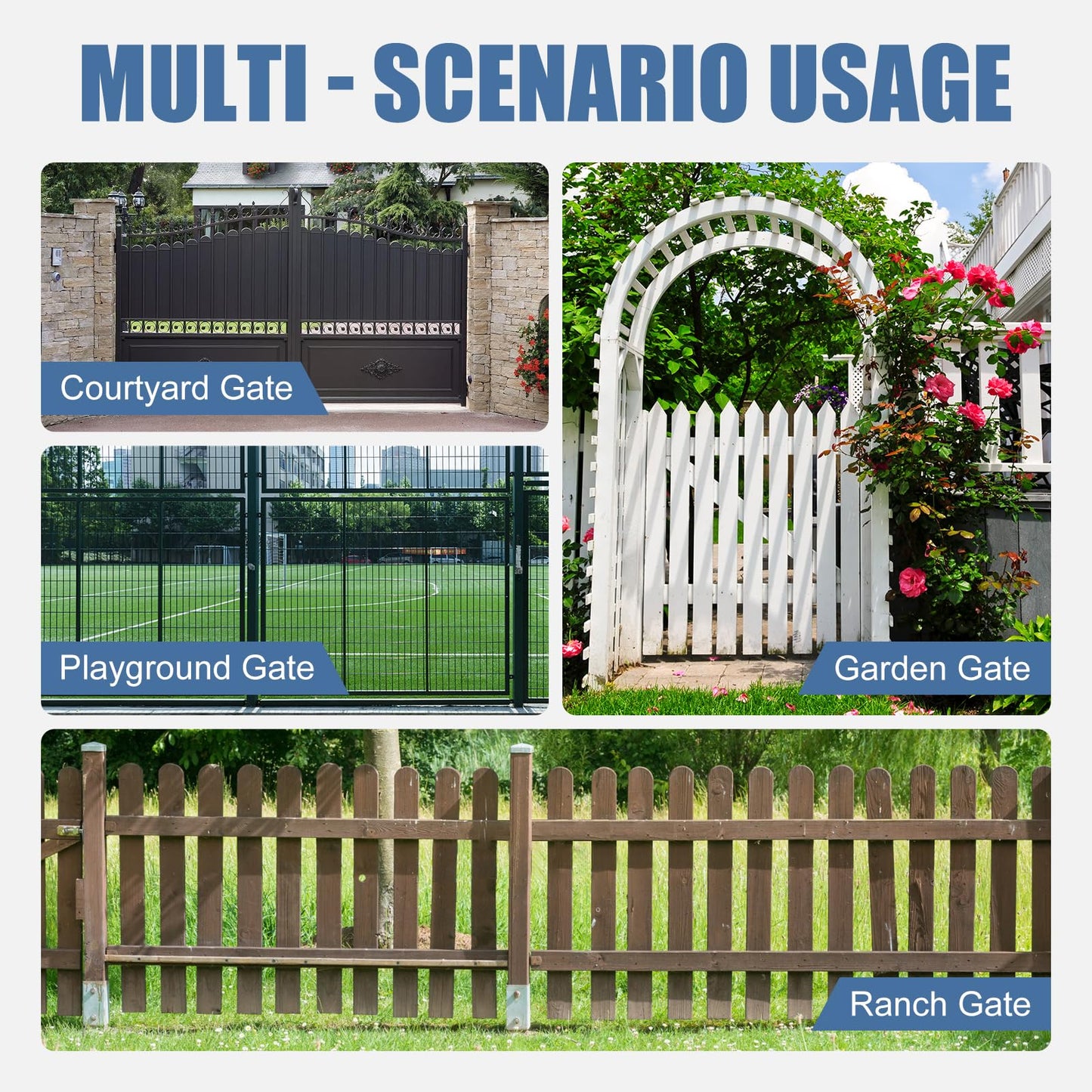 TB600 Hydraulic Gate Closer, Rust-Resistant & Weatherproof Automatic Gate Closer with Adjustable Closing Speed, for 150–250 Lbs Vinyl, Steel, Wood and Chain Link Fence Gates