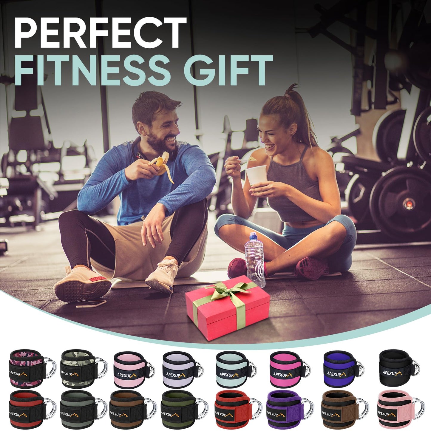 APEXUP Ankle Strap for Cable Machine, Ankle Resistance Bands, Cable Kick Back Straps for Gym, Glute Workouts, Leg Extensions, Adjustable Straps with Neoprene Padding (Single, Black+Pink)