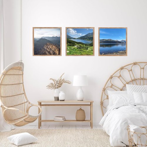 JCJMY 13x13 Rustic Brown Picture Frame - Versatile Wall Hanging for Horizontal or Vertical Display