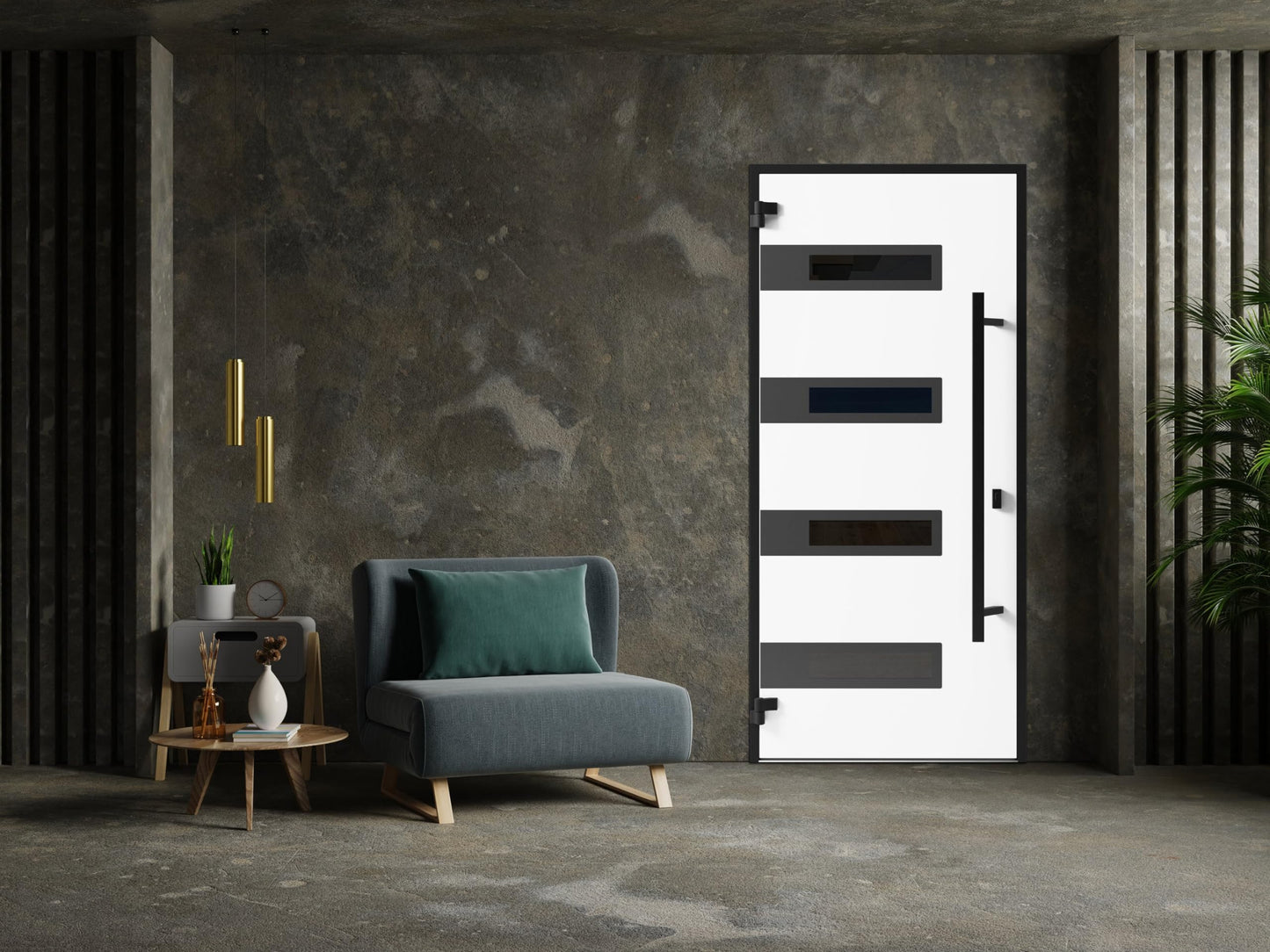VDOMDOORS Ronex 0131 | Grey | Exterior Steel Single Front Door | Right-Hand inswing | Size: 36" x 80" | Prehung