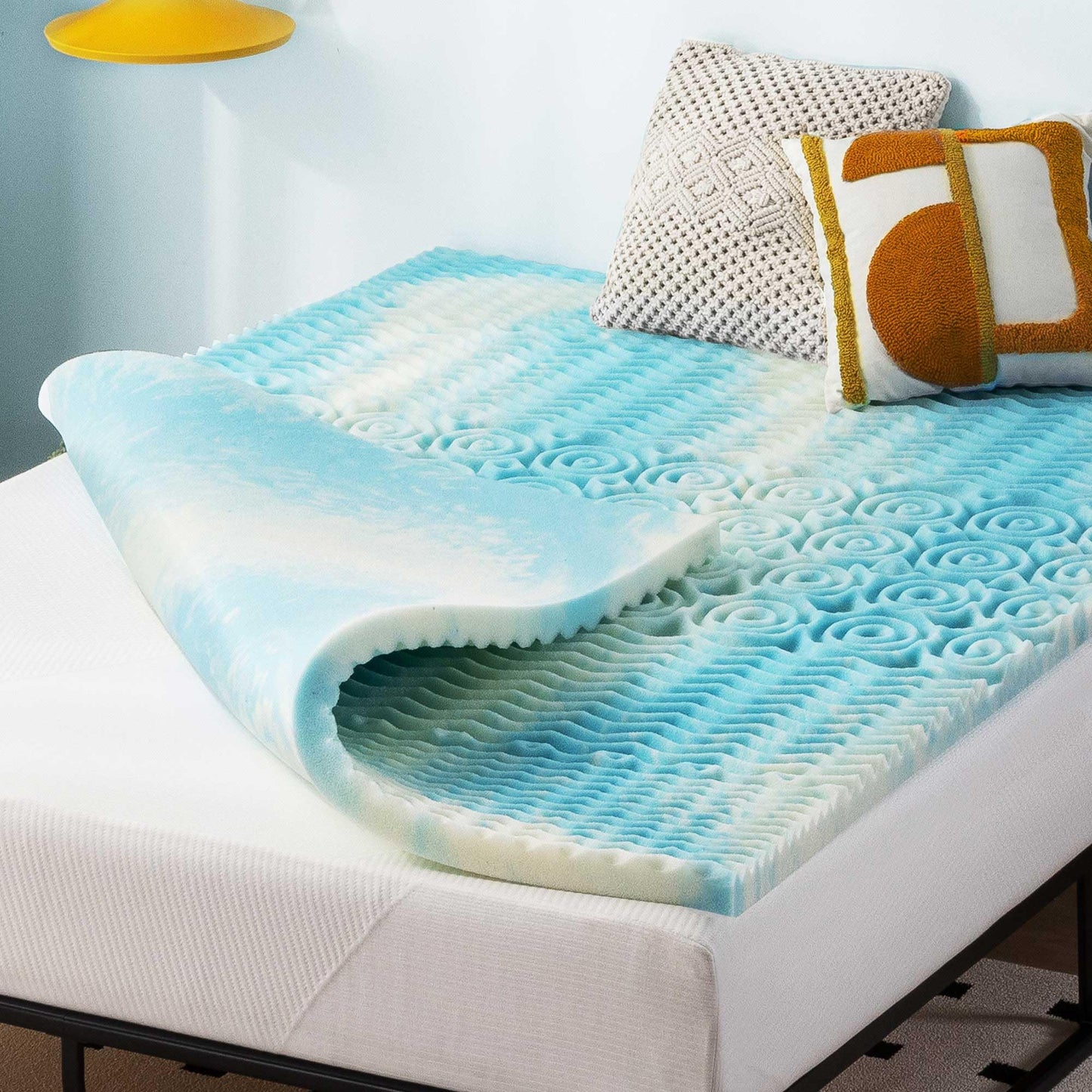 Best Price Mattress 3 Inch 5-Zone Swirl Gel Aerobreeze Foam Mattress Topper, CertiPUR-US Certified, Dorm Essentials, King