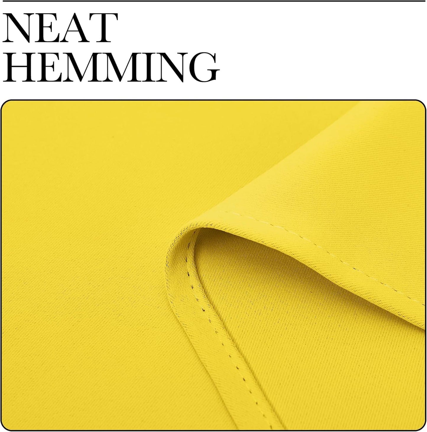 NICETOWN Thermal Insulated Bedroom Curtain Panels - Bright Yellow Grommet Drapes (34 x 45 Inch, 1 Pair)