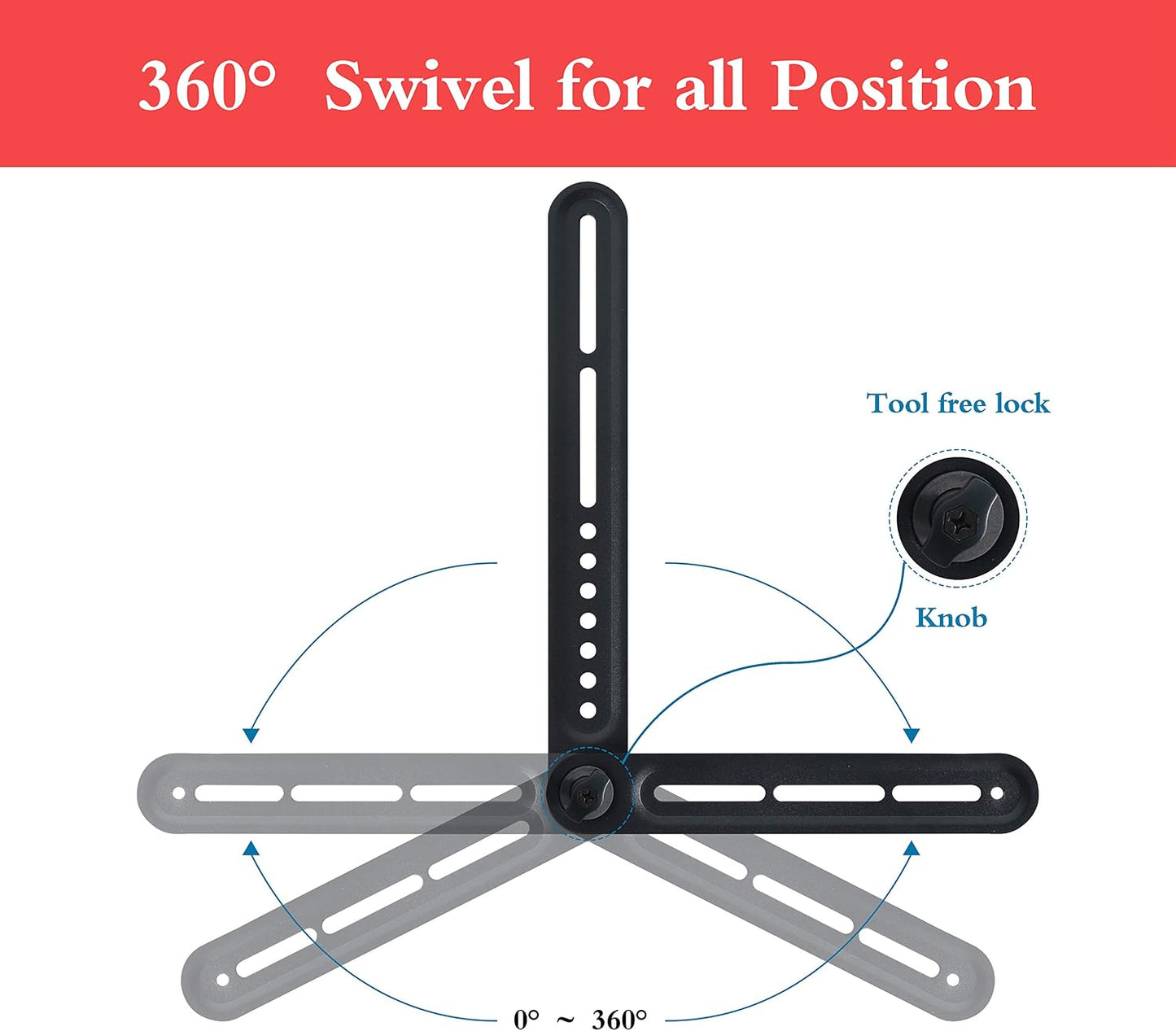 DYNAVISTA 22lbs(10kg) Soundbar Mount Sound Bar TV Bracket for Mounting Above or Under TV, Fits with Adjustable Long