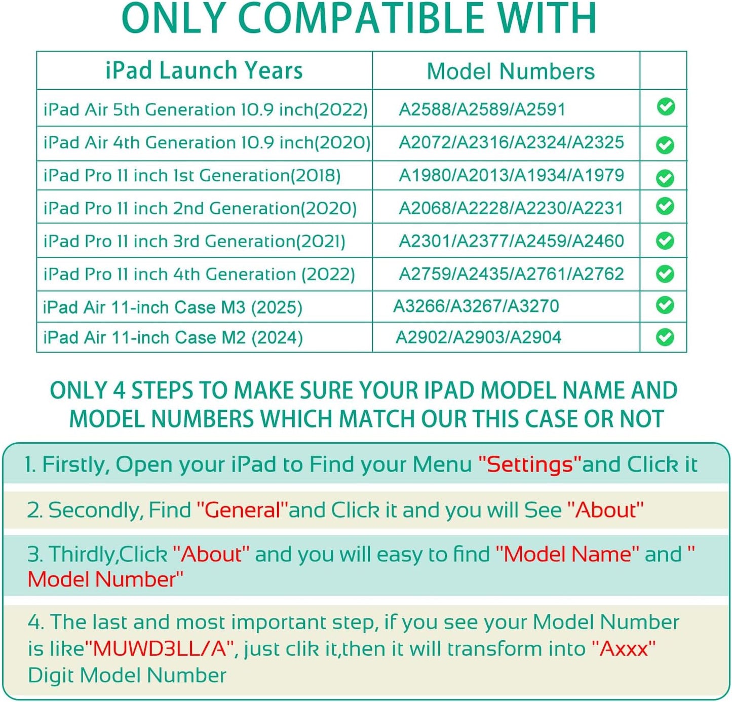CutebriCase 11-Inch (M4/M3/M2), 5th 4th 10.9 Inch, 11 Inch 4th/3rd/2nd/1st Case for iPad Air Case for iPad Air
