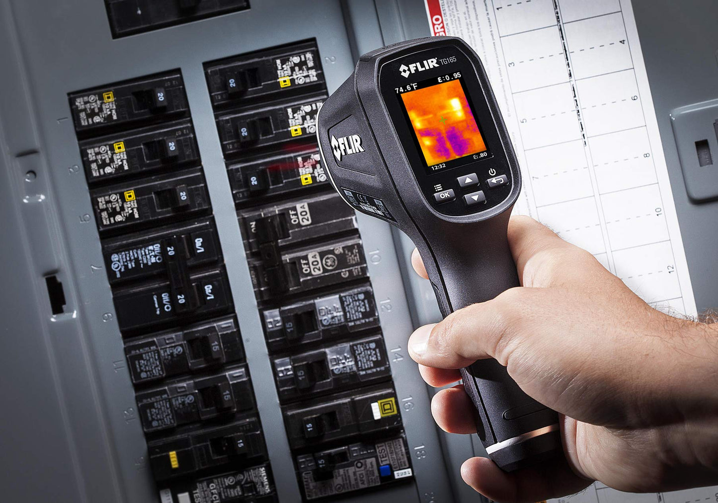 FLIR TG165-X Thermal Imaging Camera with Bullseye Laser: Commercial Grade Infrared Camera for Building Inspection, HVAC and Electrical