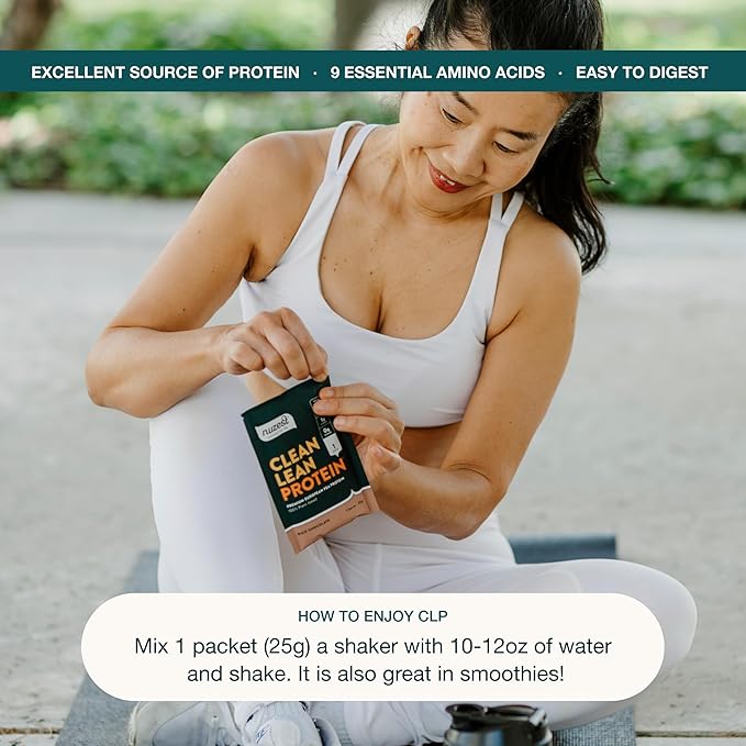 Nuzest - Pea Protein Powder - Clean Lean Protein, Premium Vegan Plant Based Protein Powder, Dairy Free, Gluten Free, GMO Free, Naturally Sweetened Protein Shake, Real Coffee, 1 Serving, 0.9 oz