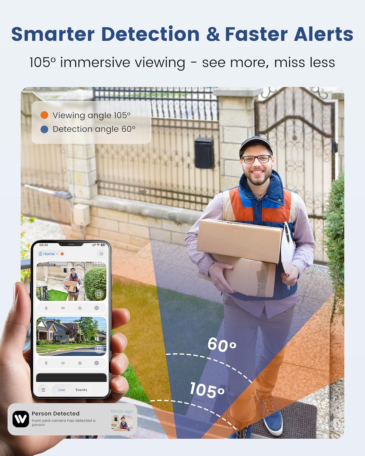AKINGUAR 3MP 2K WiFi6 24/7 Window Camera, Indoor Camera for Home Security, with Full-Color Night Vision, AI