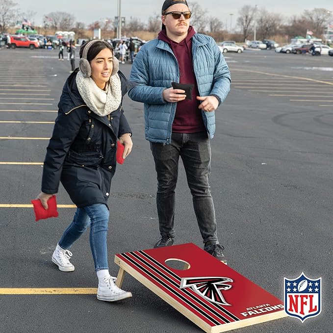NFL 2' x 3' Solid Wood Cornhole Set with Direct Print HD Team Graphics – Great Gift for Any Football Fan! Bean Bag Toss Family Outdoor Games