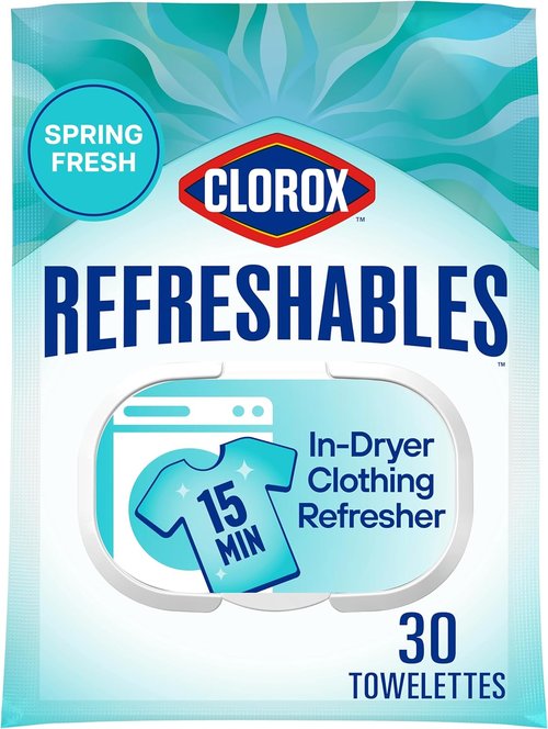 Clorox Refreshables | Spring Fresh Dryer Clothing Refresher - 30 Convenient Towelettes