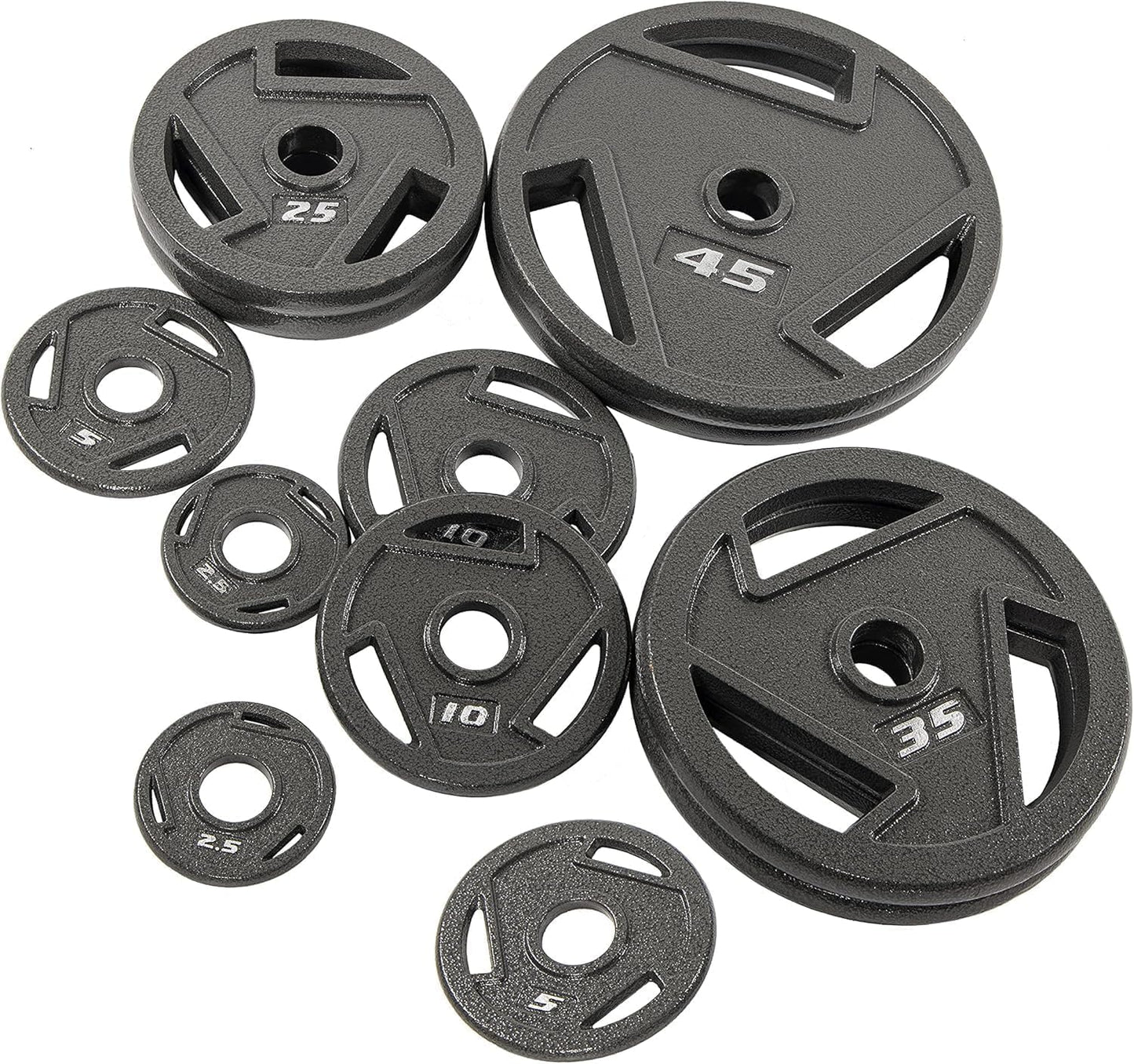 Elevon Olympic 2-Inch Cast Iron Weight Plate for Strength Training and Weightlifting, Olympic Grip Plate for Barbell