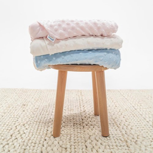 HALO Sleepsack Swaddle - 3-Way Adjustable Blanket for Comfort | TOG 3.0, Blue Plush Dots, Small (3-6 Months)