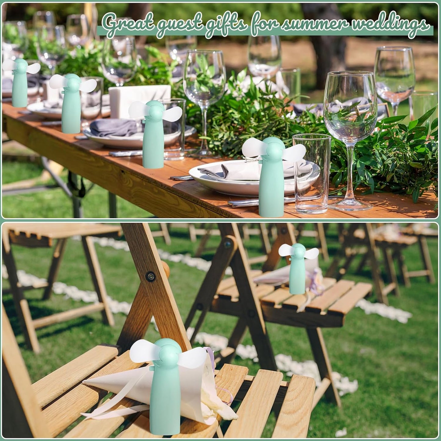 24 Summer Rossesay Pcs Mini Portable Electric Fan Bulk Powerful Personal Handheld Fan for Wedding Favors Music Festival