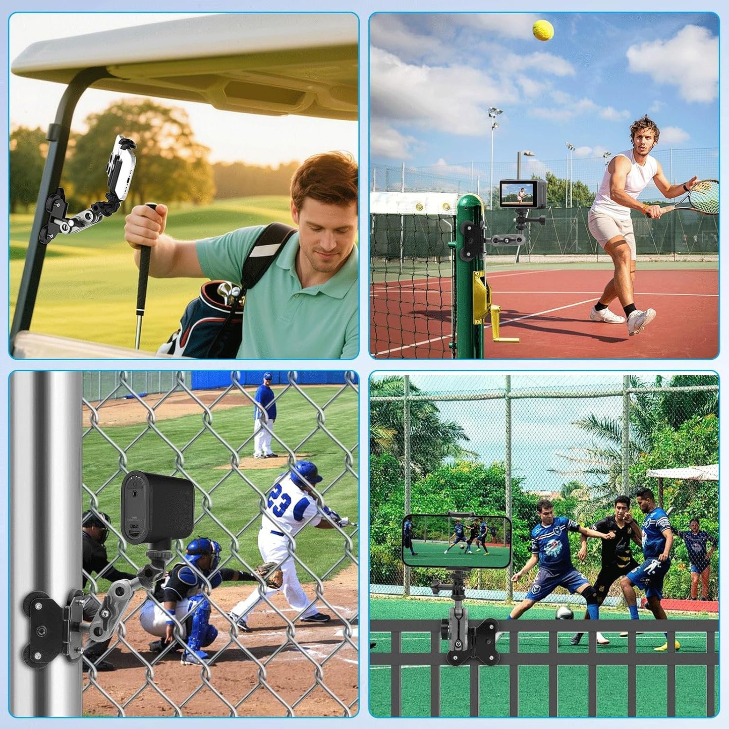 EEEKit 1/4" Magnetic Fence Mount Compatible with Mevo Start, GoPro, iPhone and Action Cameras, Dual Threaded Holder