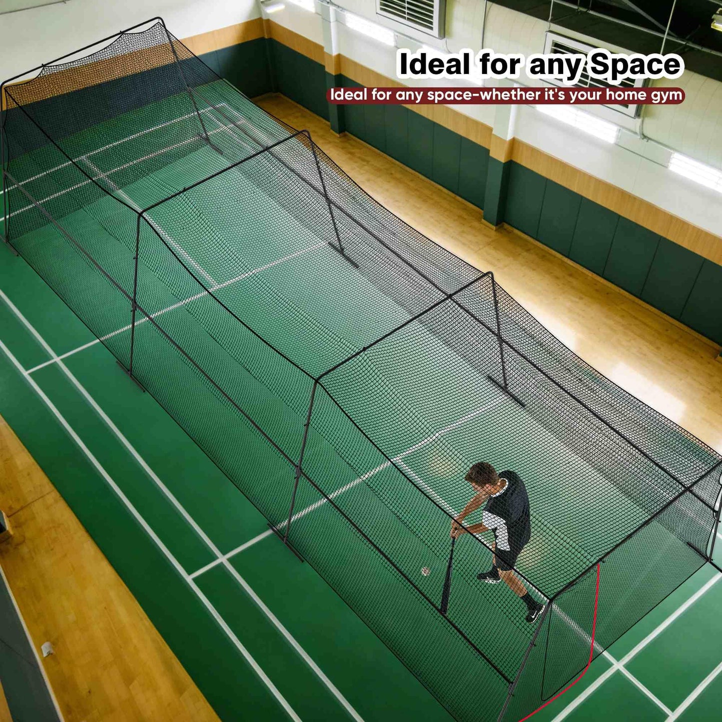 Baseball Batting Cages for Backyard with Net and Frame, 30FT/40FT Batting Cage for Baseball and Softball, Integrated Gate Net Design