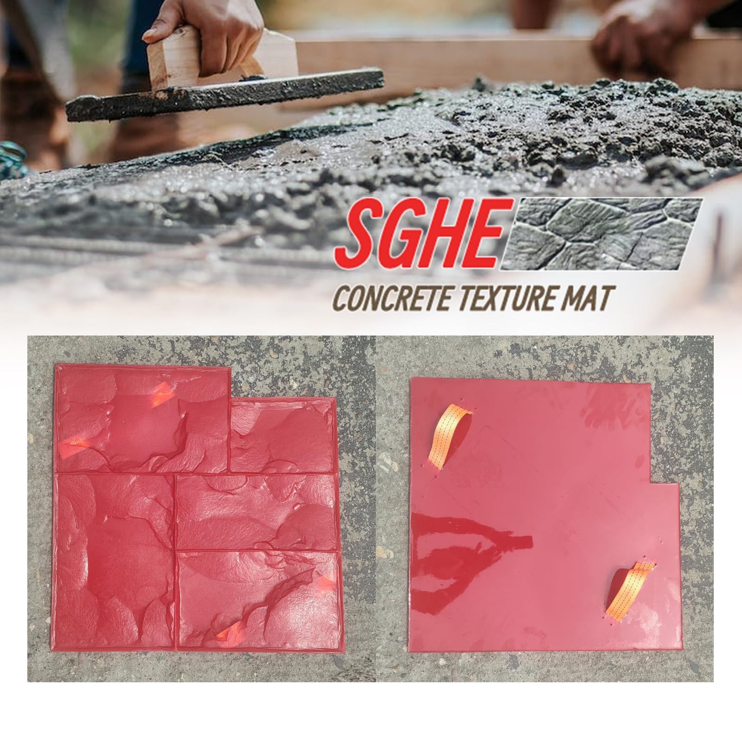 23.6" x 23.6" Concrete Mold Stamps - Multiple Patterns and Textures, Stone Texture, Outdoor Stone Forms