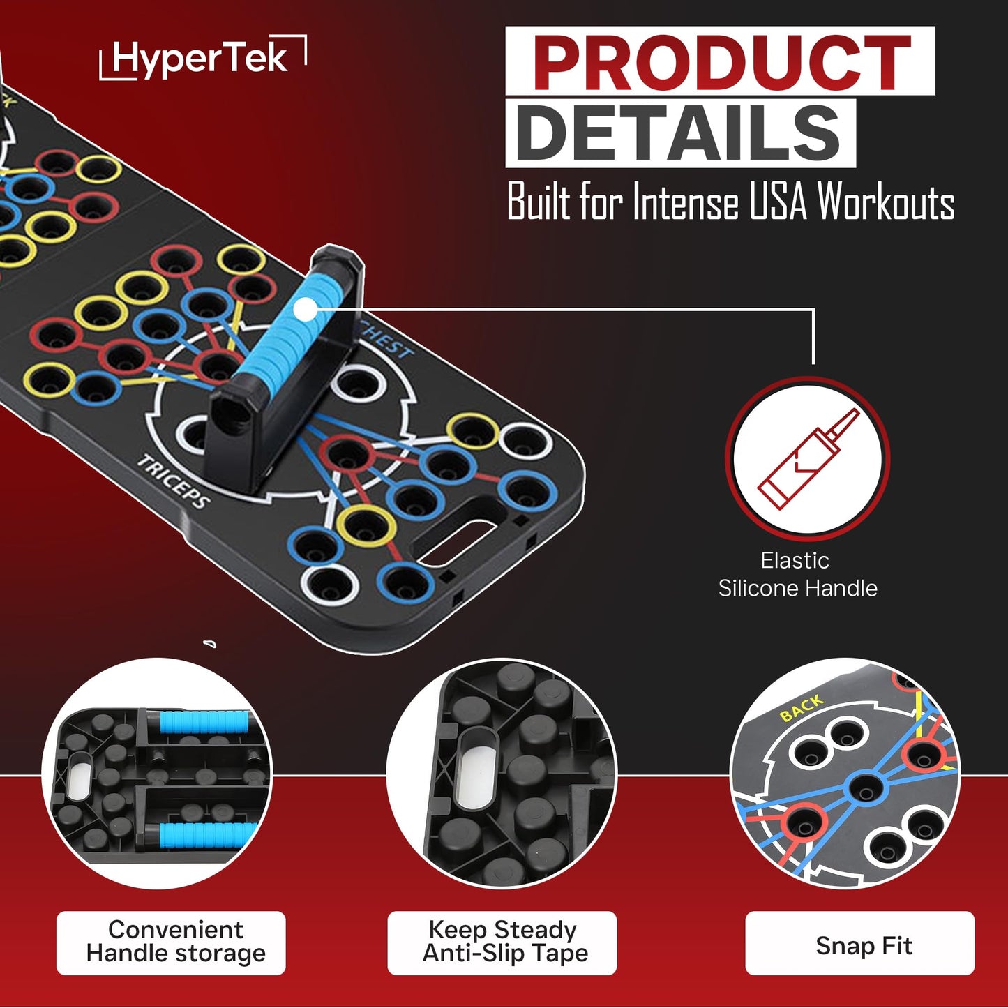 Hybertek 27 in 1 Pro Push Up Board | Multi Functional Foldable Push Up Stand for Strength Training, Fat Burning & Full Body Workout at Home | Muscle Training Push Up Bar Board for Men & Woman Fitness